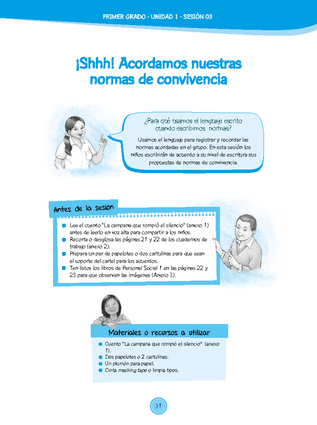 Acordamos Normas de Convivencia - Primer Grado - Unidad 01 - Sesión 03 ...