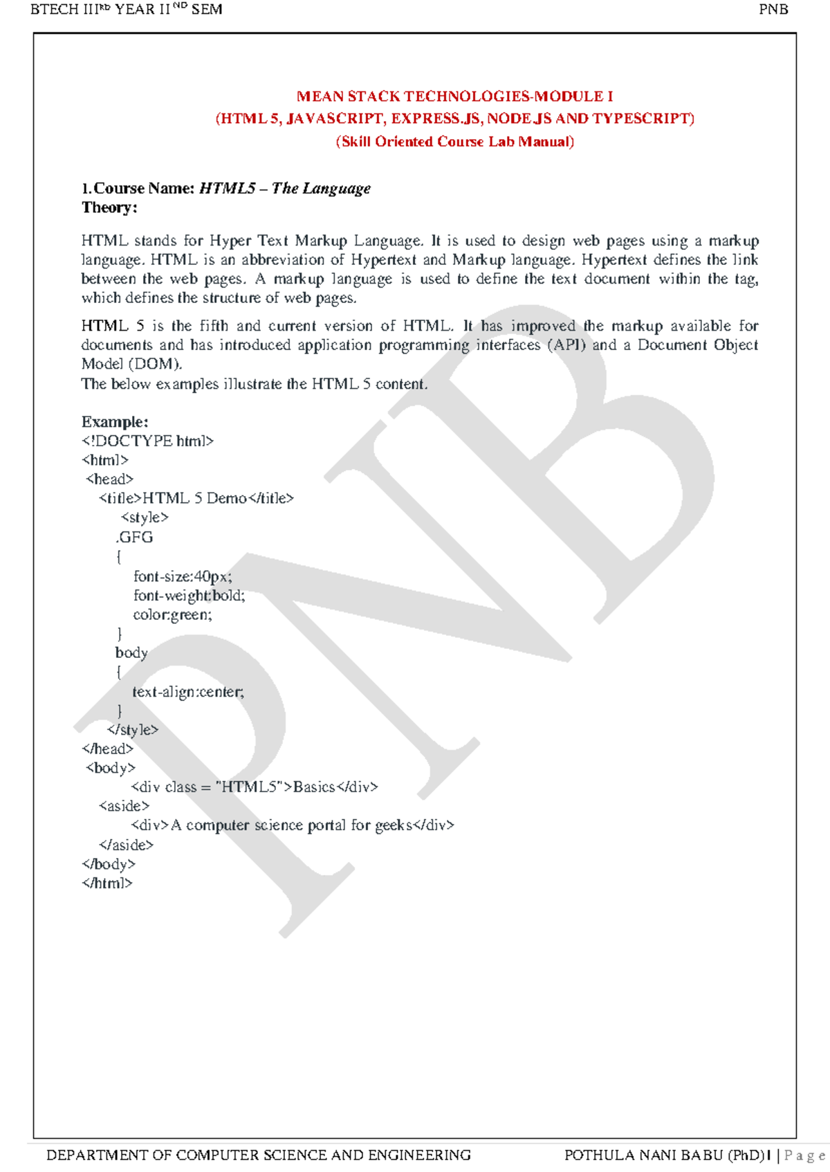PNB 3-2 CSE B LAB Manual MEAN Stack Final FILE - MEAN STACK ...