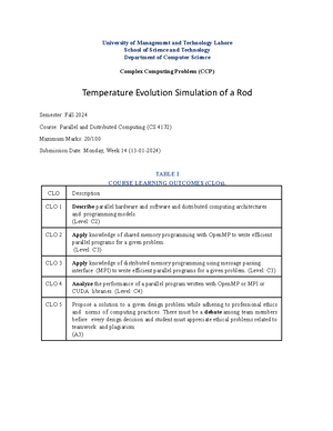Assignment 1 parallel - Due Date: Parallel Distributed Computing ...