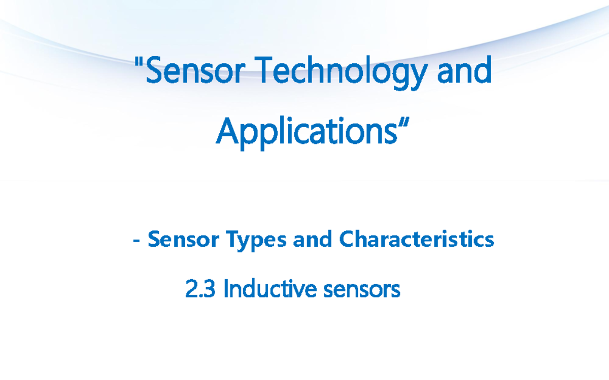 2.3 Sensor Types and Characteristics Inductive vtc v2 - "Sensor ...