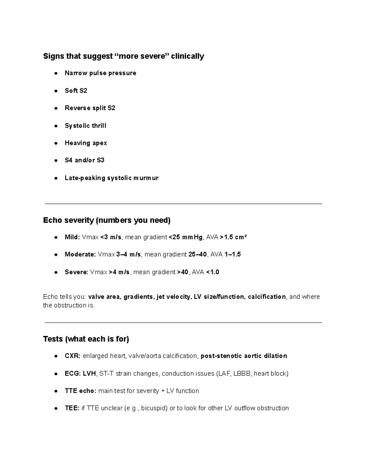 Cardiovascular Health: Symptoms & Echo Severity Assessment (CVS 101 ...