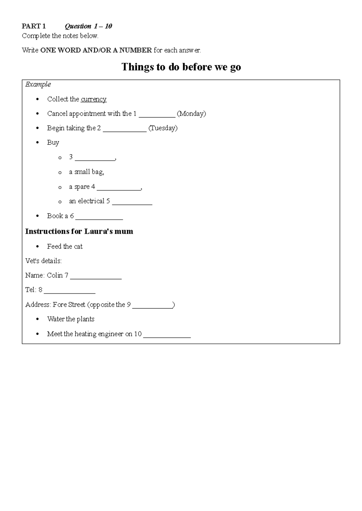 IELTS Listening Practice: Notes and Questions Guide - Studocu