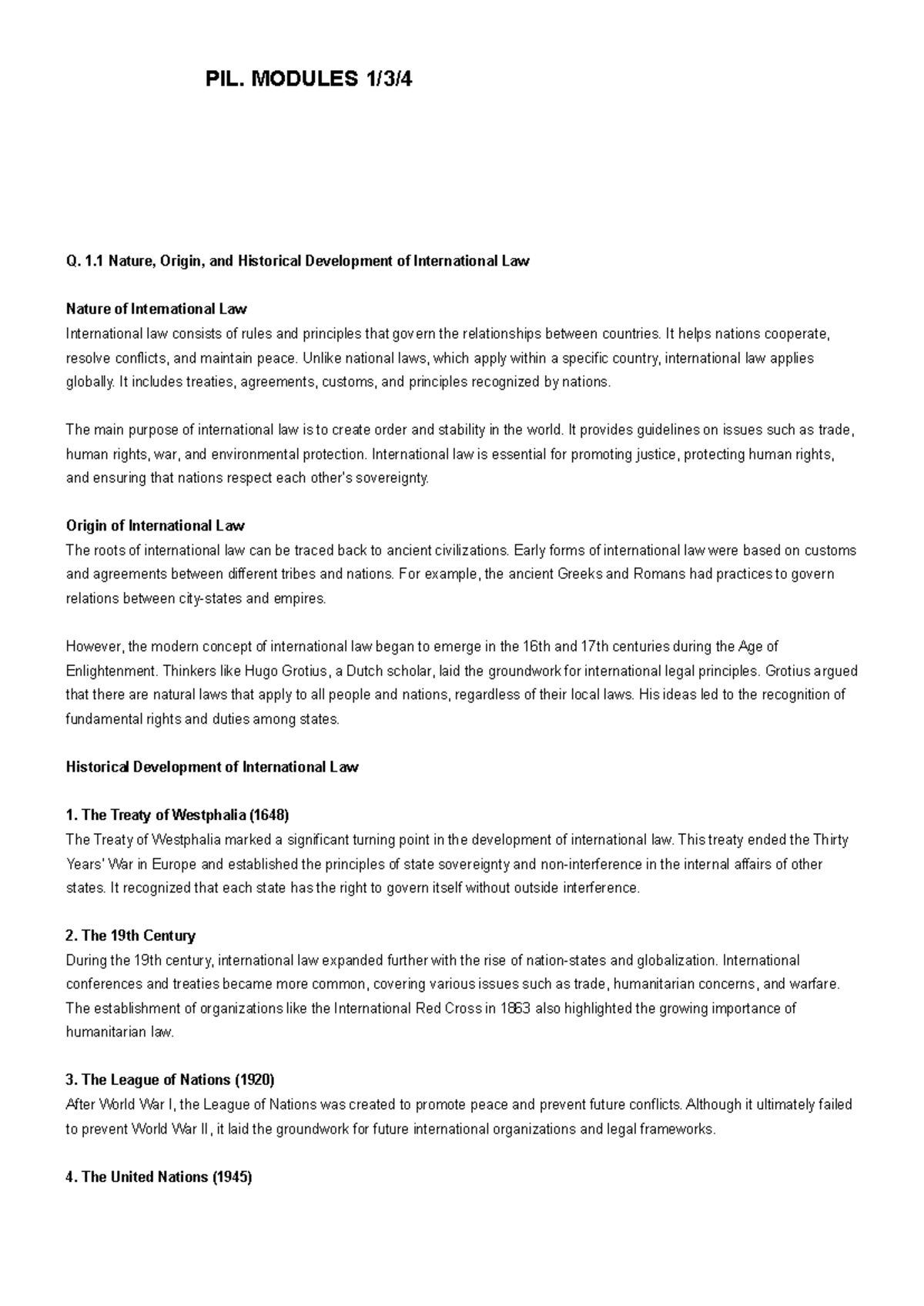 LLB notes: Modules on international law, nationality, and trade ...