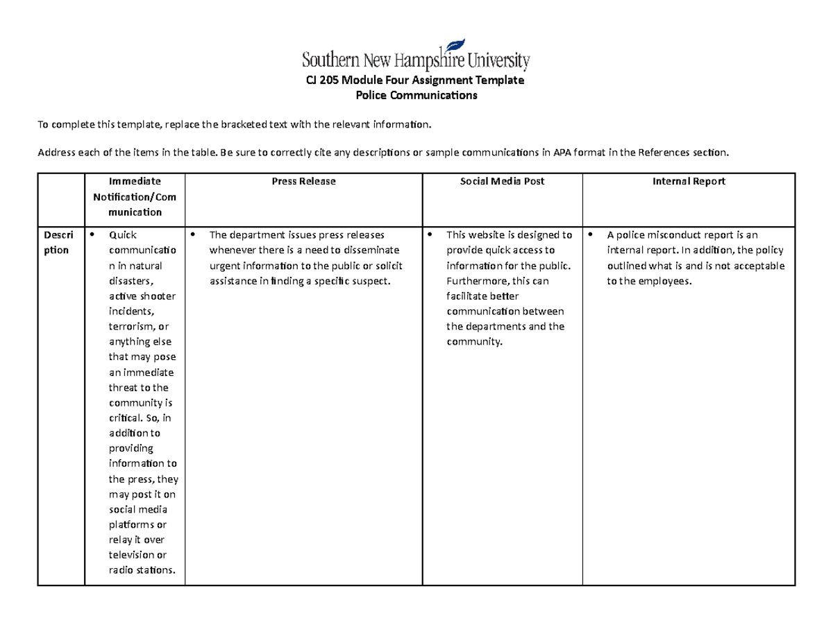 CJ-205 4-2 - Exploring Effective Police Communication Strategies - Studocu