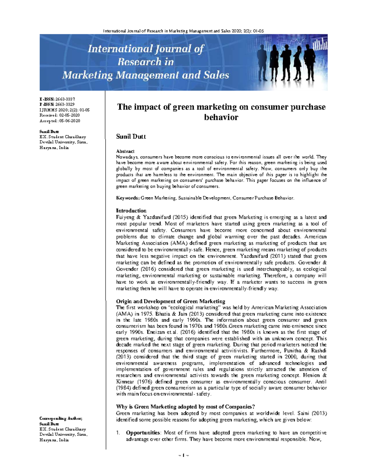 Exploring the Influence of Green Marketing on Consumer Behavior (2 1 10 ...