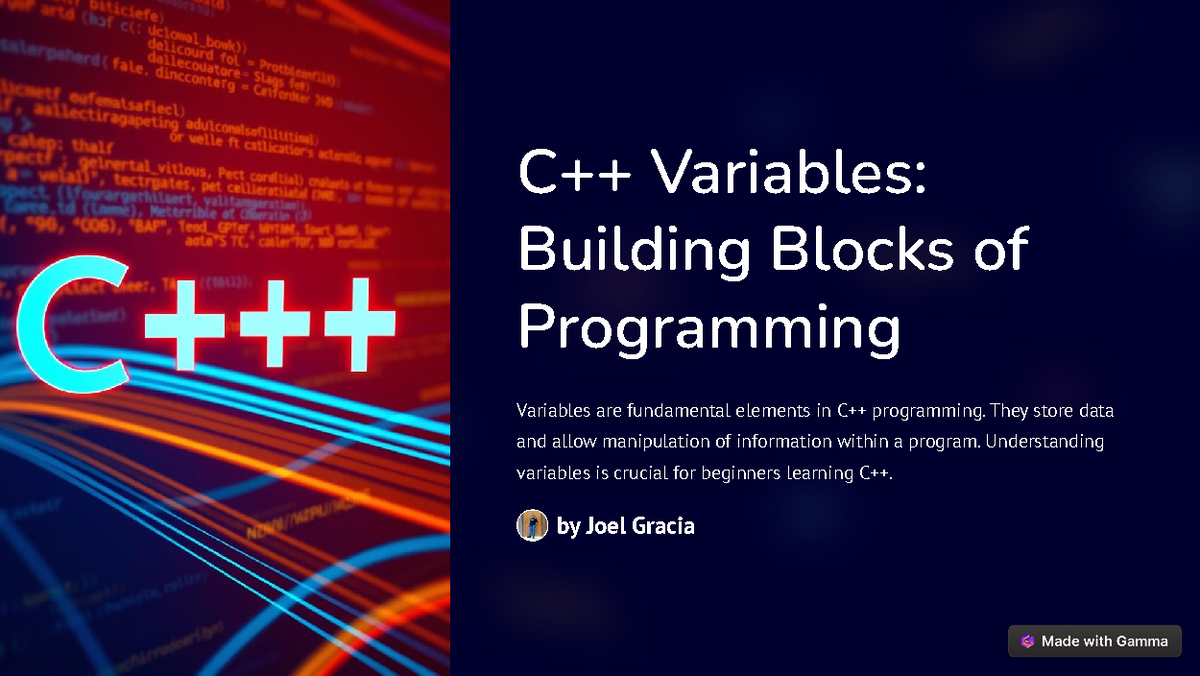 C++ Variables: Essential Concepts for Programming Fundamentals - Studocu