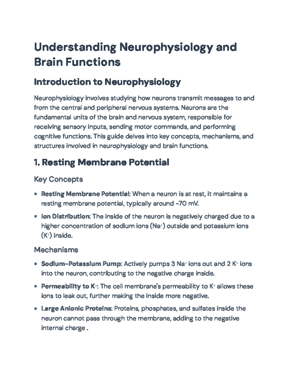 Neurophysiology Overview: Understanding Brain Functions and Mechanisms ...