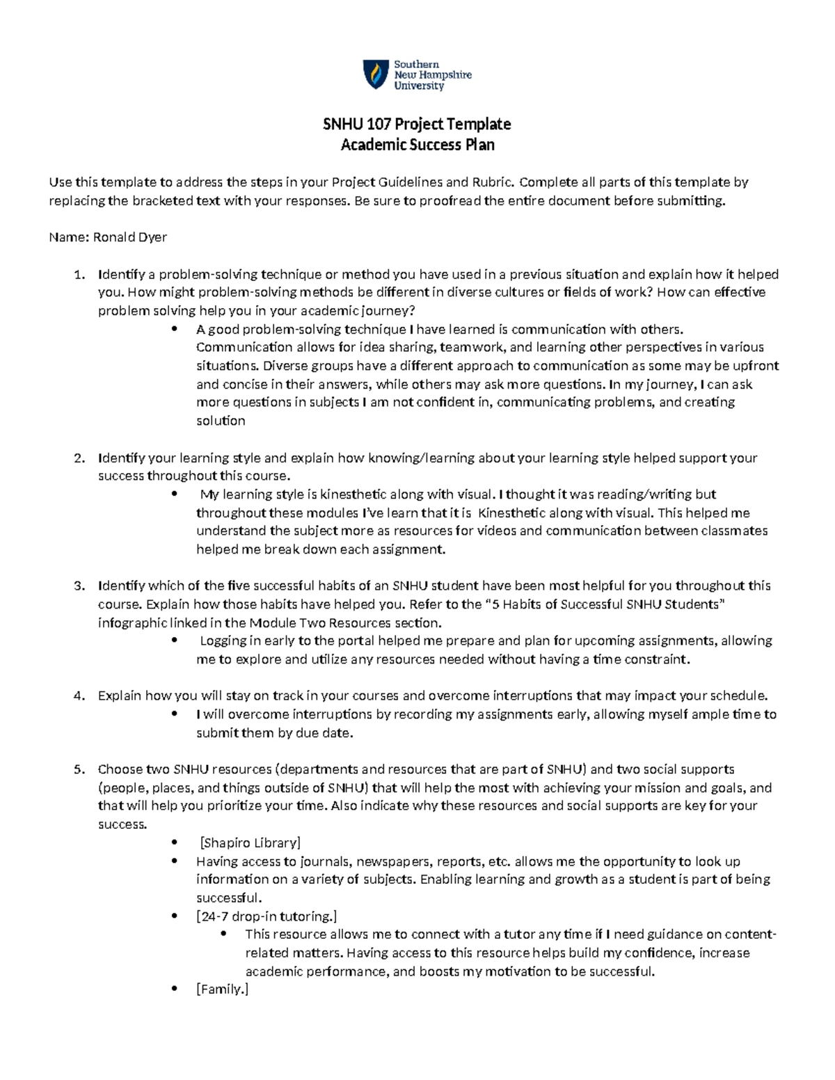 SNHU 107 Module Five Journal Template - SNHU 107 Module Five Journal ...