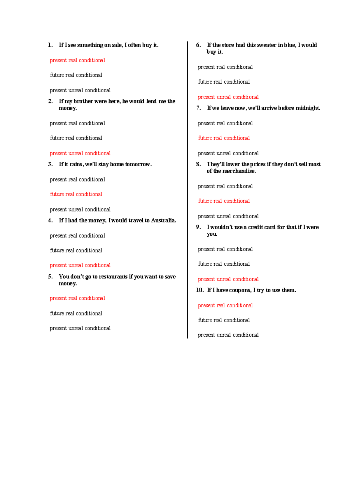 B2 - Conditional Sentences and Immigration Contributions: A Study Guide ...