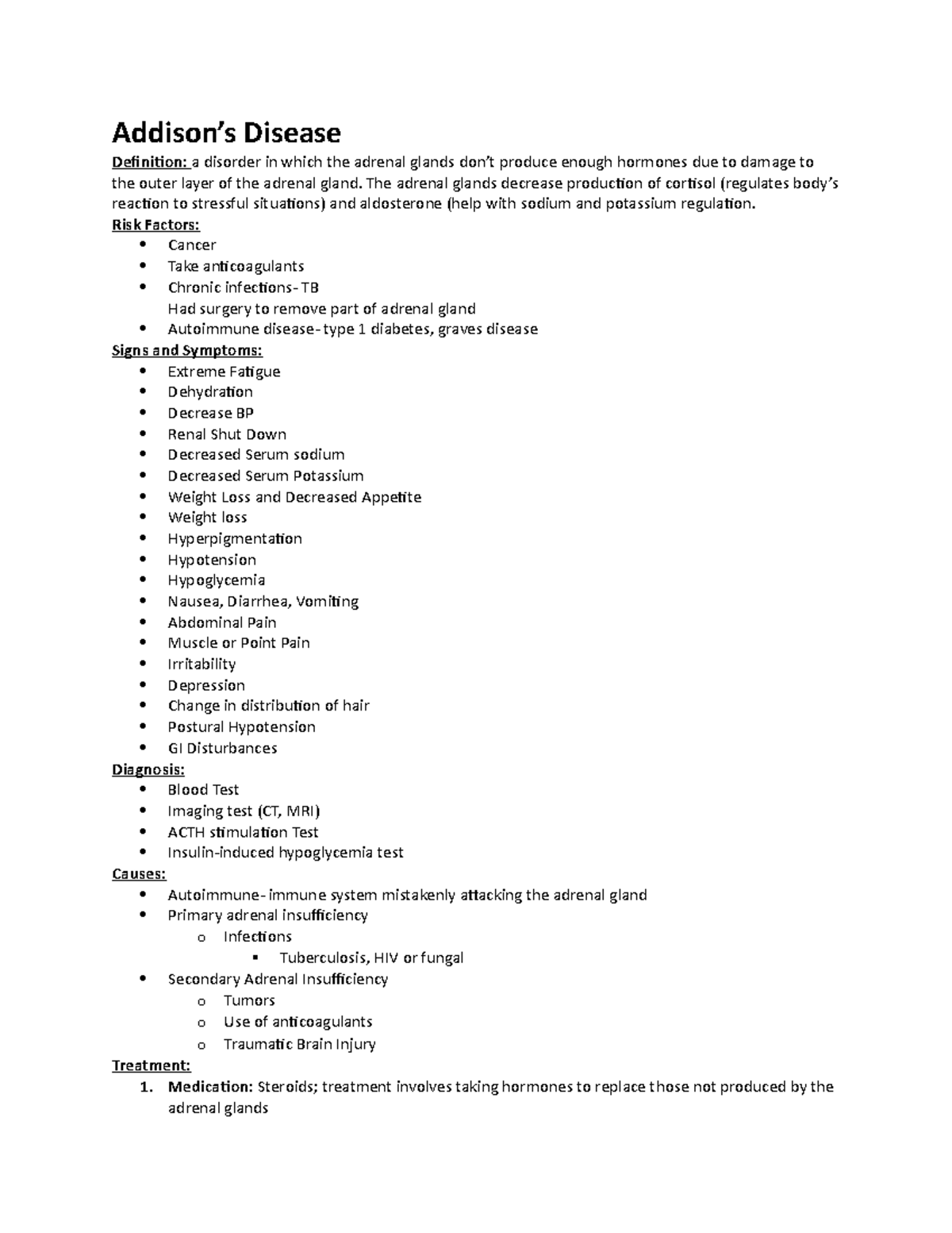 Addison's Disease: Overview, Symptoms, Diagnosis & Treatment Guide ...