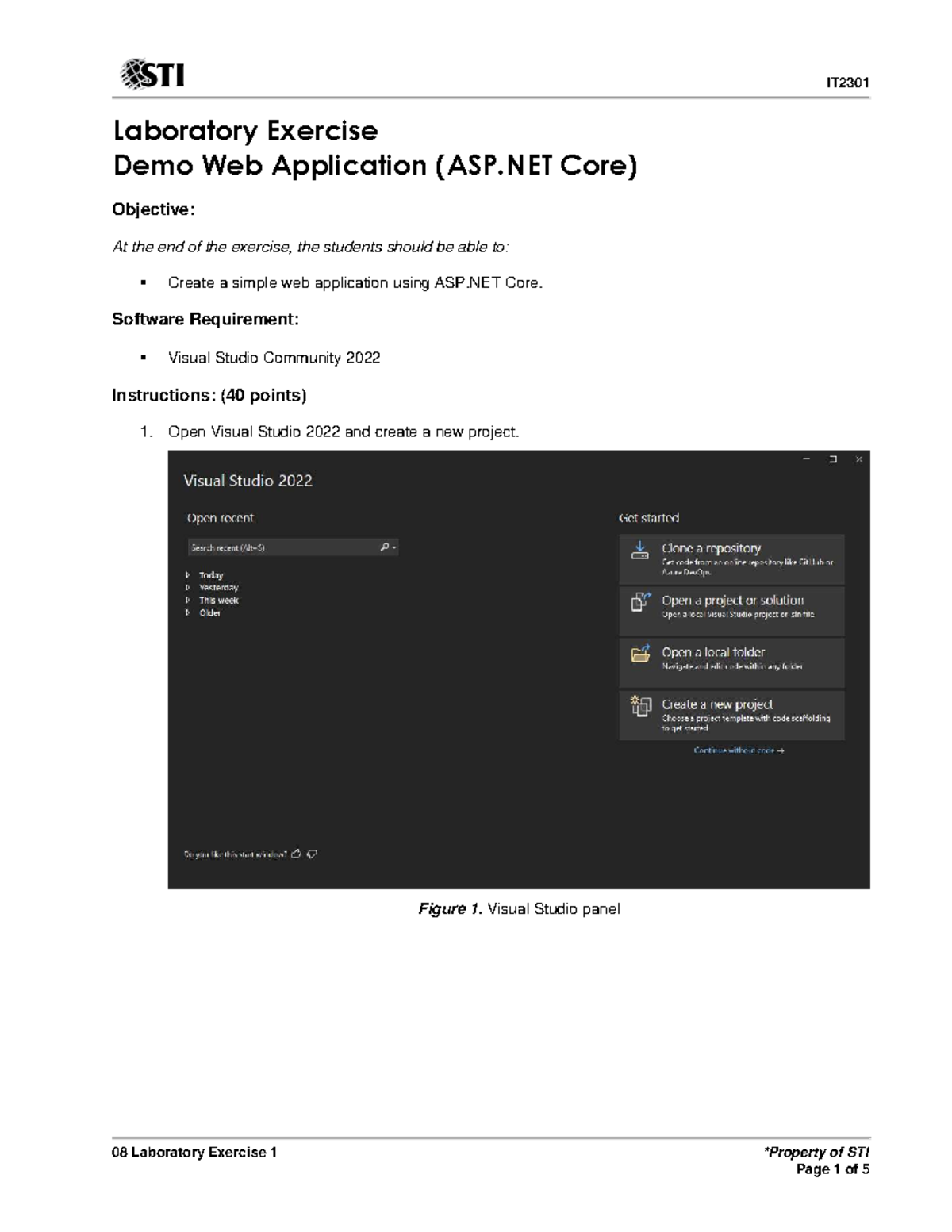 IT2301 Lab Exercise: Demo Web App Creation (ASP.NET Core) - Studocu