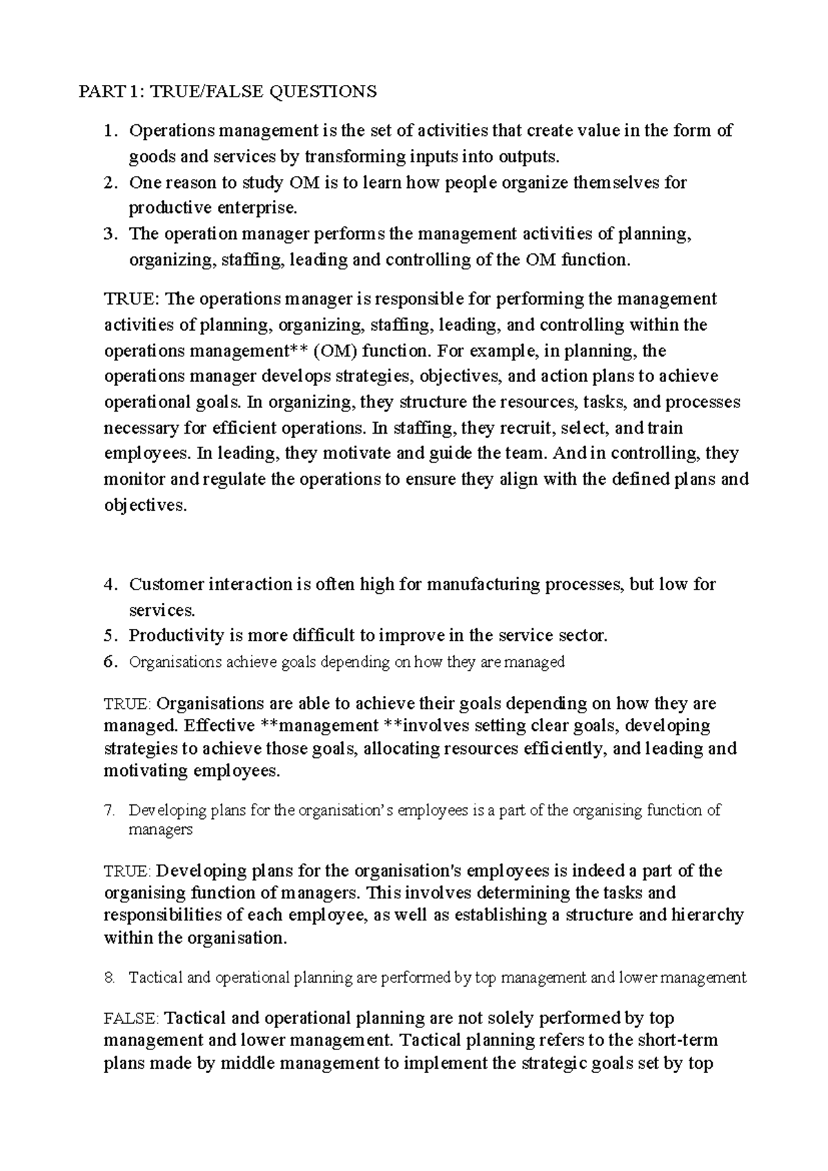 OM 101: Key Concepts and Questions in Operations Management - Studocu
