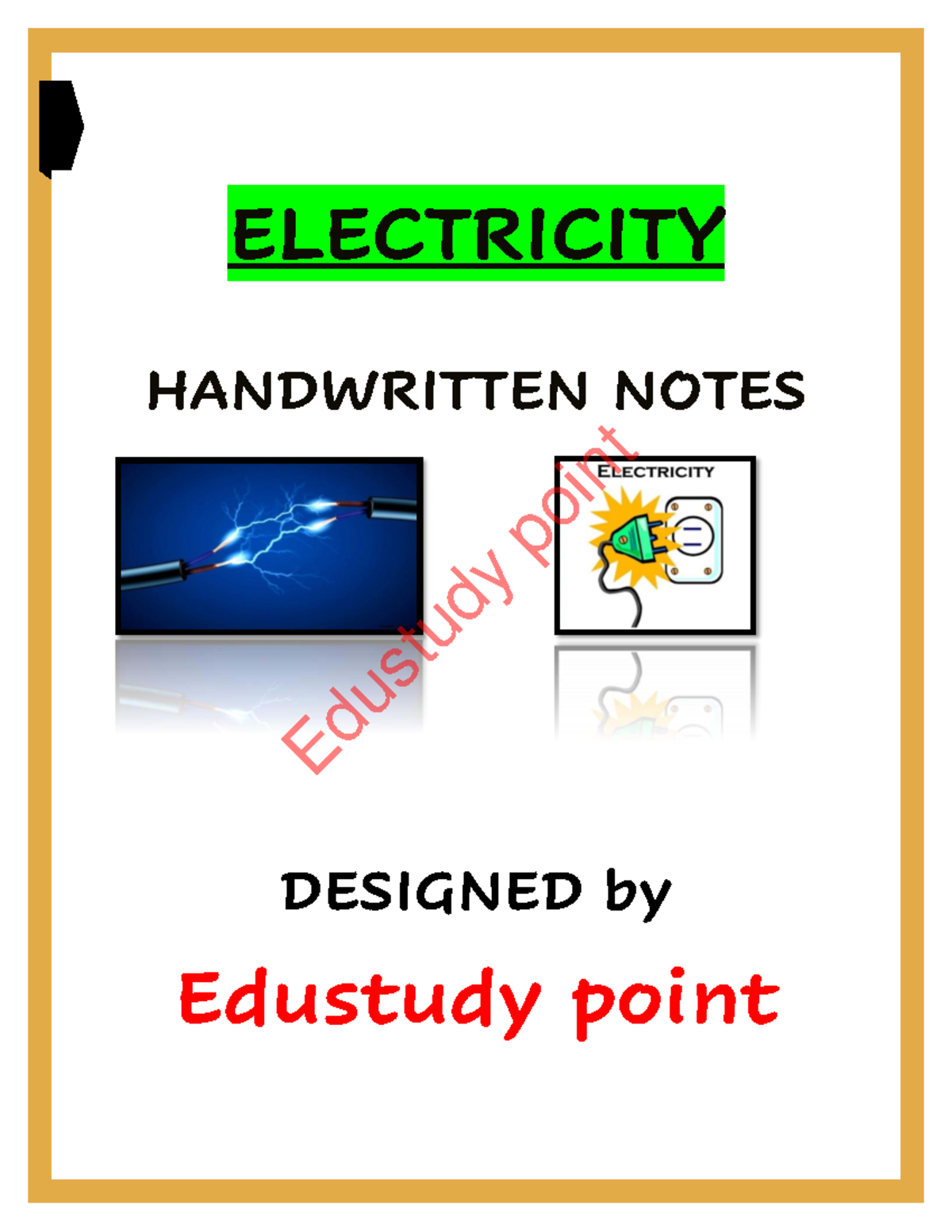 Electricity Concepts: Chapter Notes for Class 10 (EDU101) - Studocu