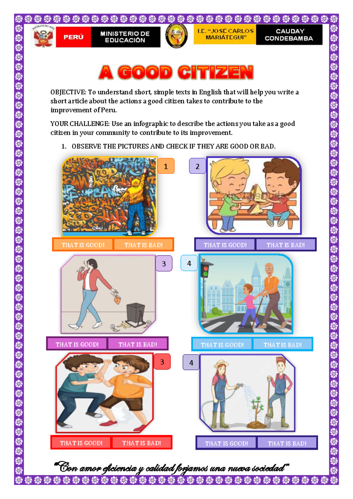 A GOOD Citizen: Infographic on Community Improvement Actions - Studocu