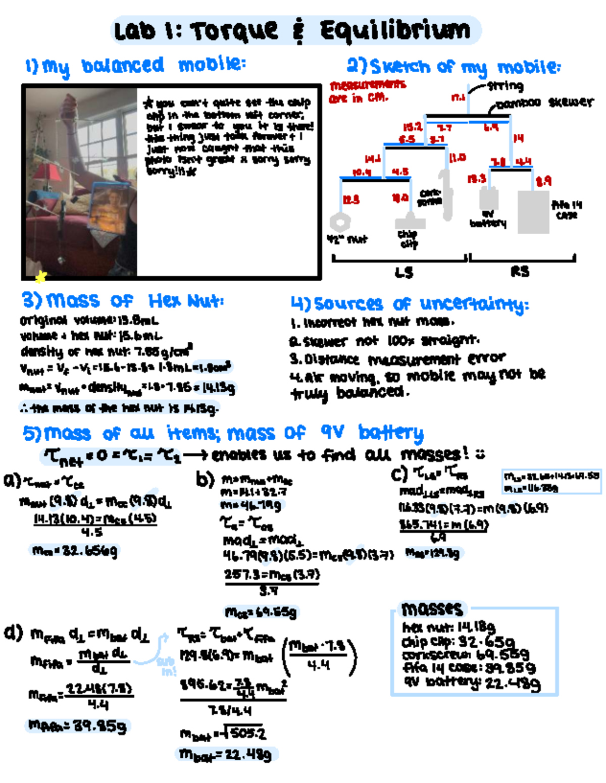 Physics 1080 Lab 1: Torque Equilibrium Analysis and Measurements - Studocu