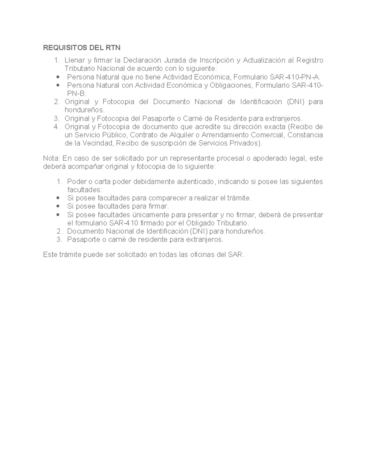 Requisitos para el RTN: Guía de Documentación Inicial y Trámite - Studocu