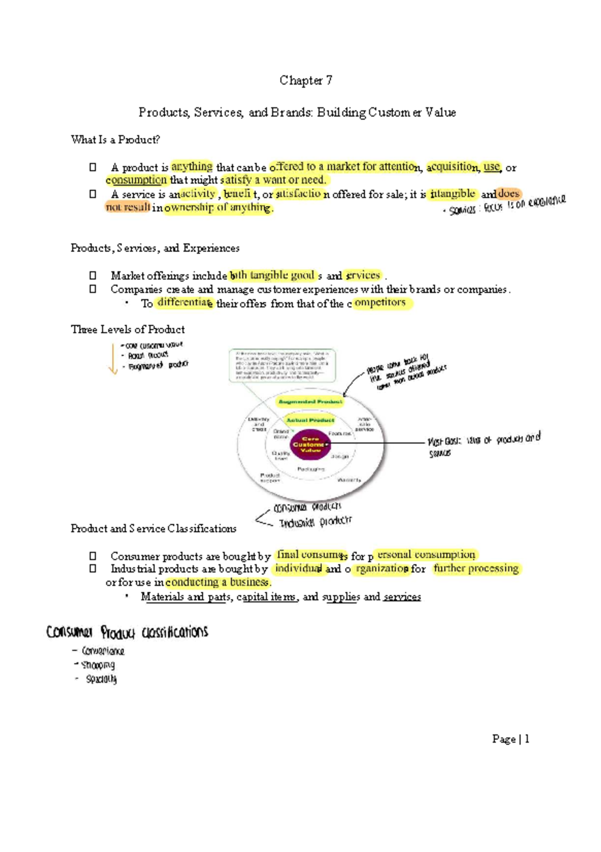 Chapter 7 - Products, Services, and Brands: Building Customer Value ...