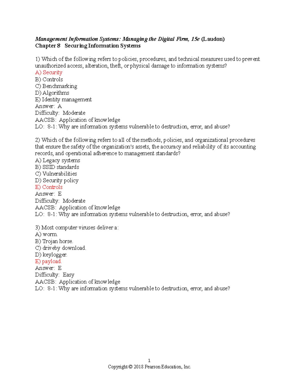 Chapter+8 - test bank for mid-term - Management Information Systems ...