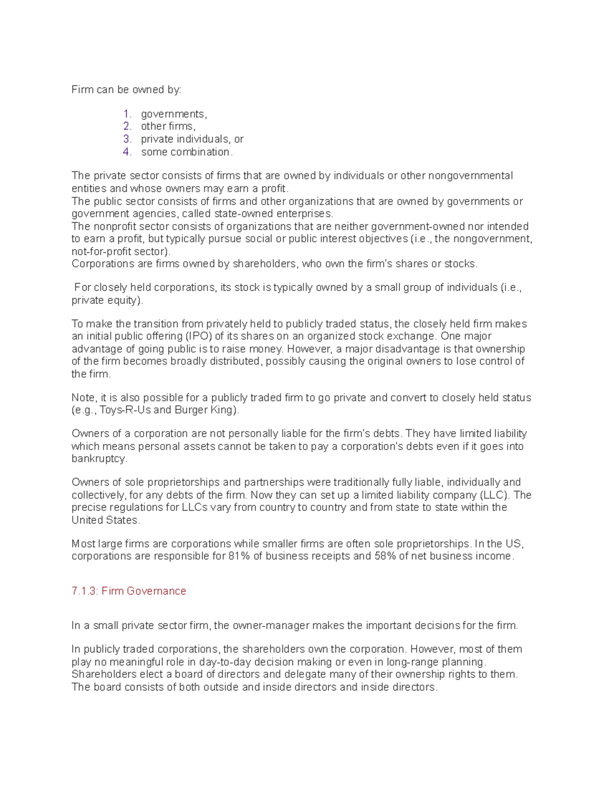 Lesson 6 - Chapter 6 Lecture Notes on Firm Ownership and Market ...