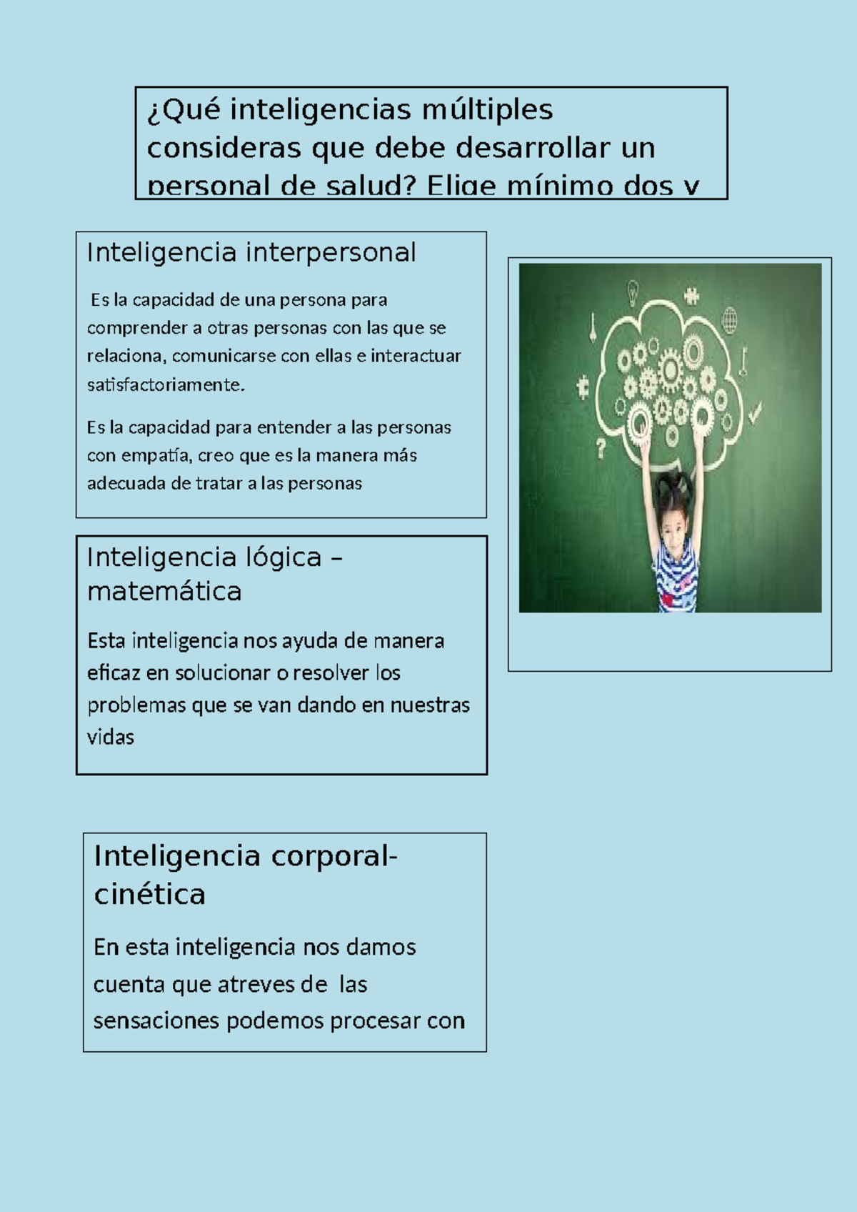 Inteligencias Múltiples en el Personal de Salud: Desarrollo Clave - Studocu