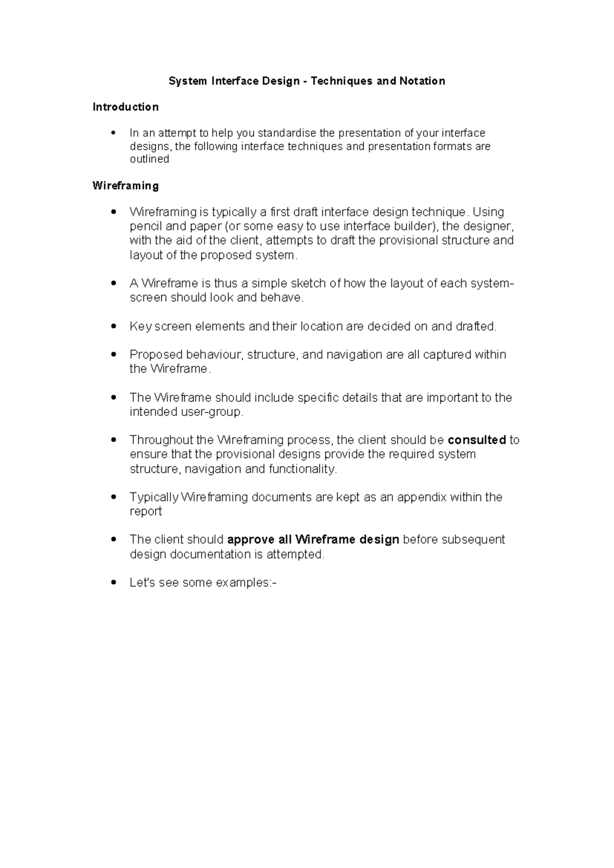 Topic 8 - System Interface Design Techniques & Notation Overview - Studocu