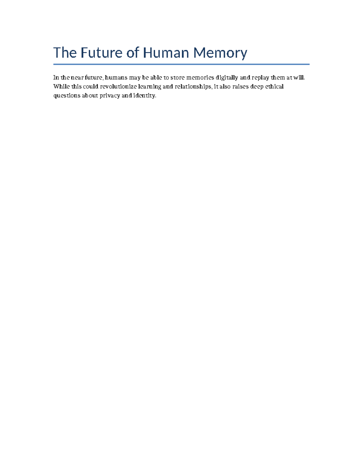 Future memory - dgf - Quản Trị Tài Chính - The Future of Human Memory ...