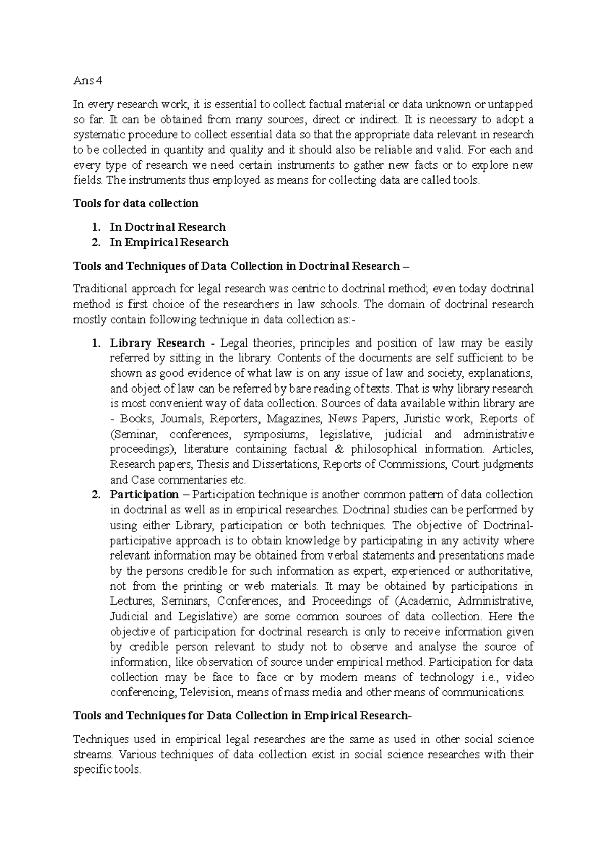 Effective Data Collection Techniques for Doctrinal & Empirical Research ...