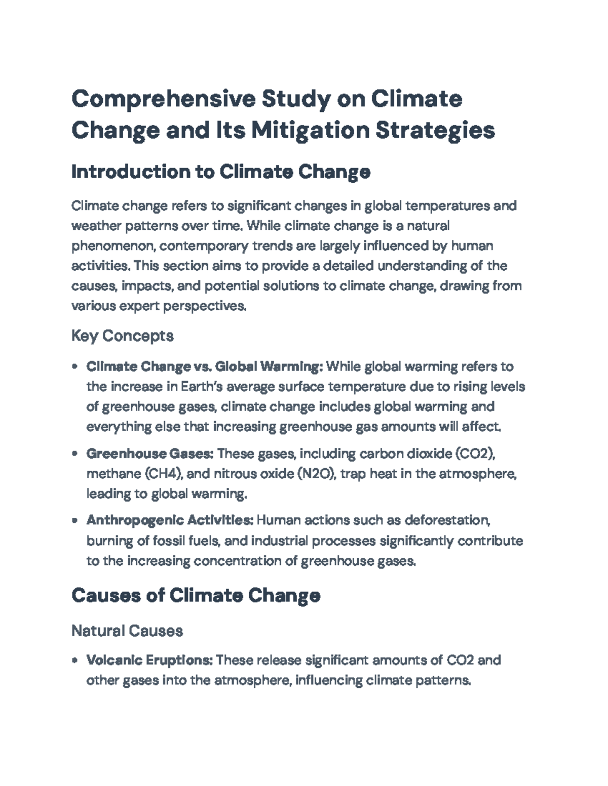 Comprehensive Study on Climate Change and Mitigation Strategies ...