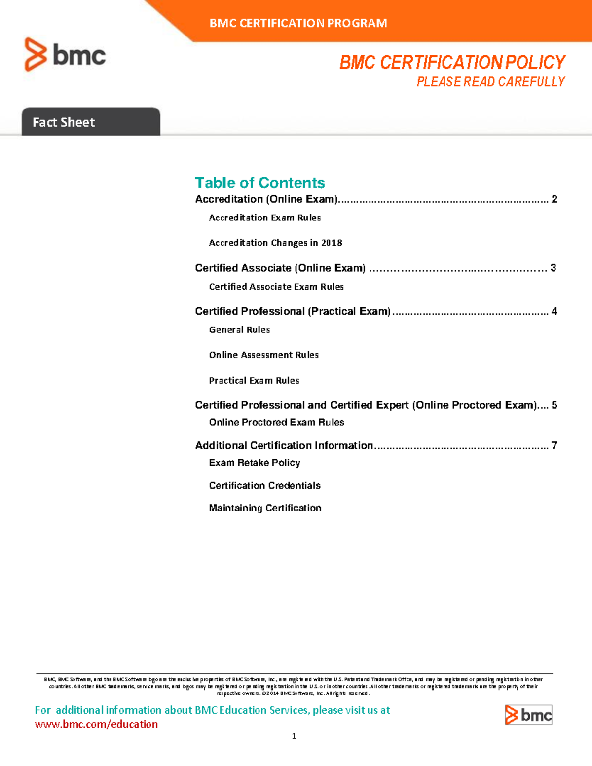 BMC Education Certification Policy - BMC CERTIFICATION POLICY PLEASE ...