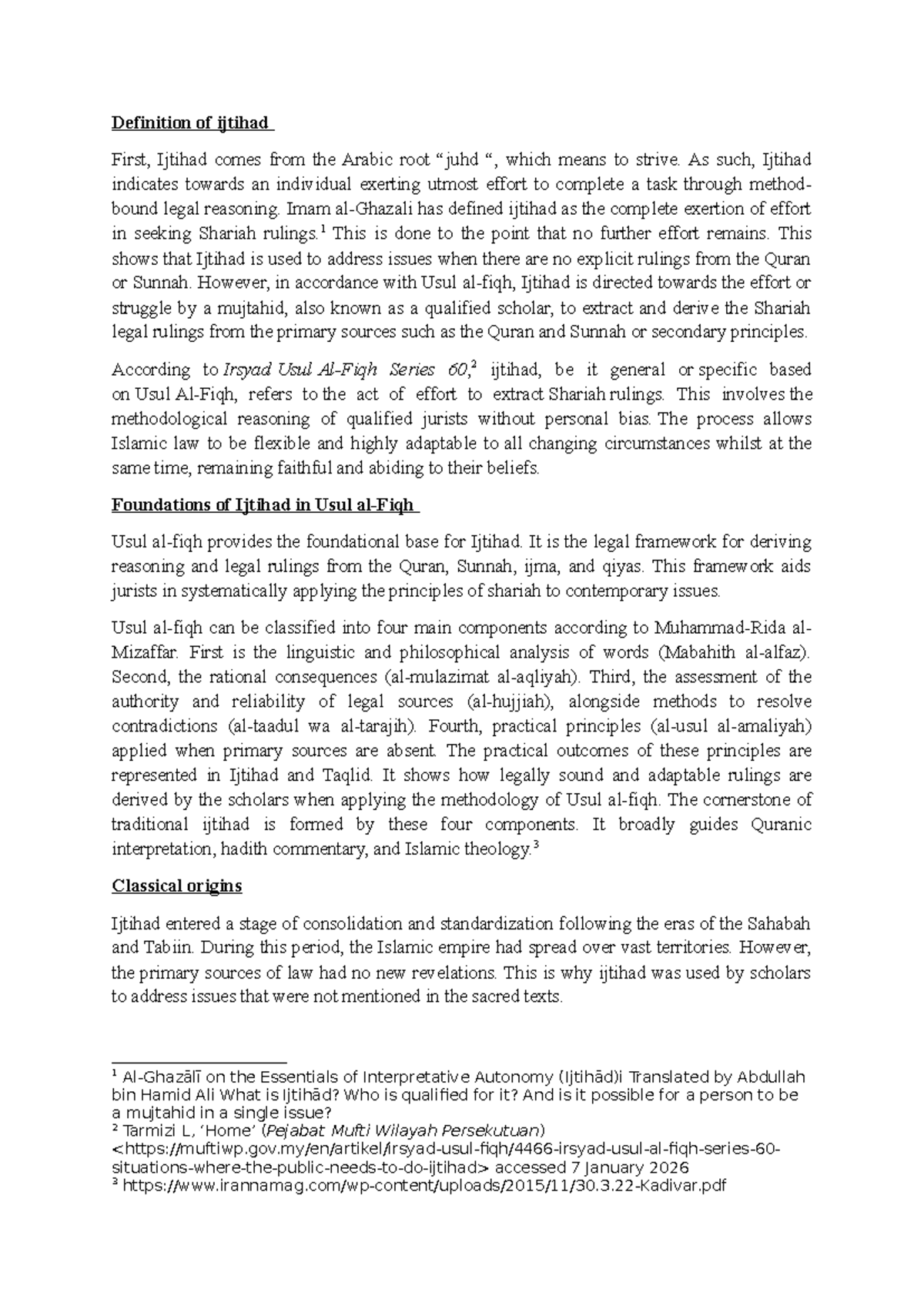 Ijtihad: Definition, Foundations, and Major Proponents in Usul Studies ...