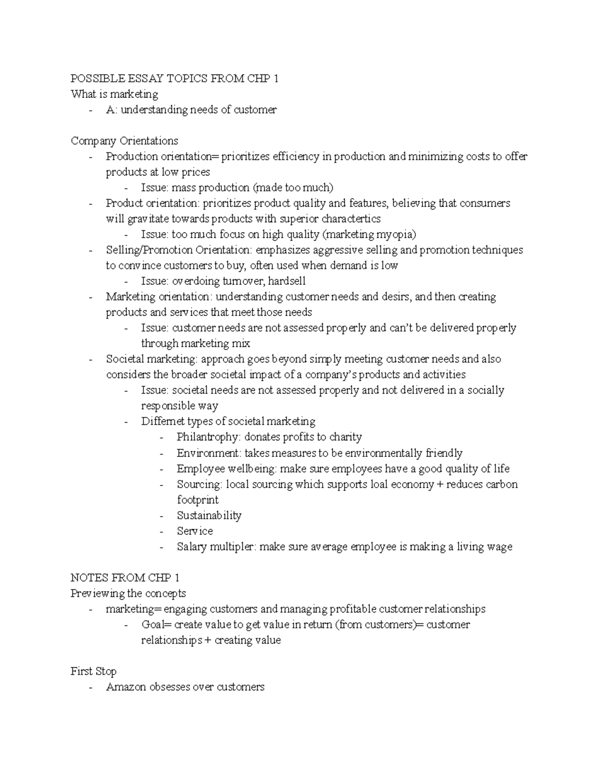 Title: Biology 101 Final Exam Study Guide: Key Marketing Concepts ...