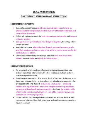 MWT110 - Comprehensive Notes on Social Work Theory and Functions - Studocu