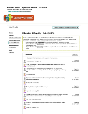Shadow Health Bipolar Lucas Callahan Documentation Electronic Health