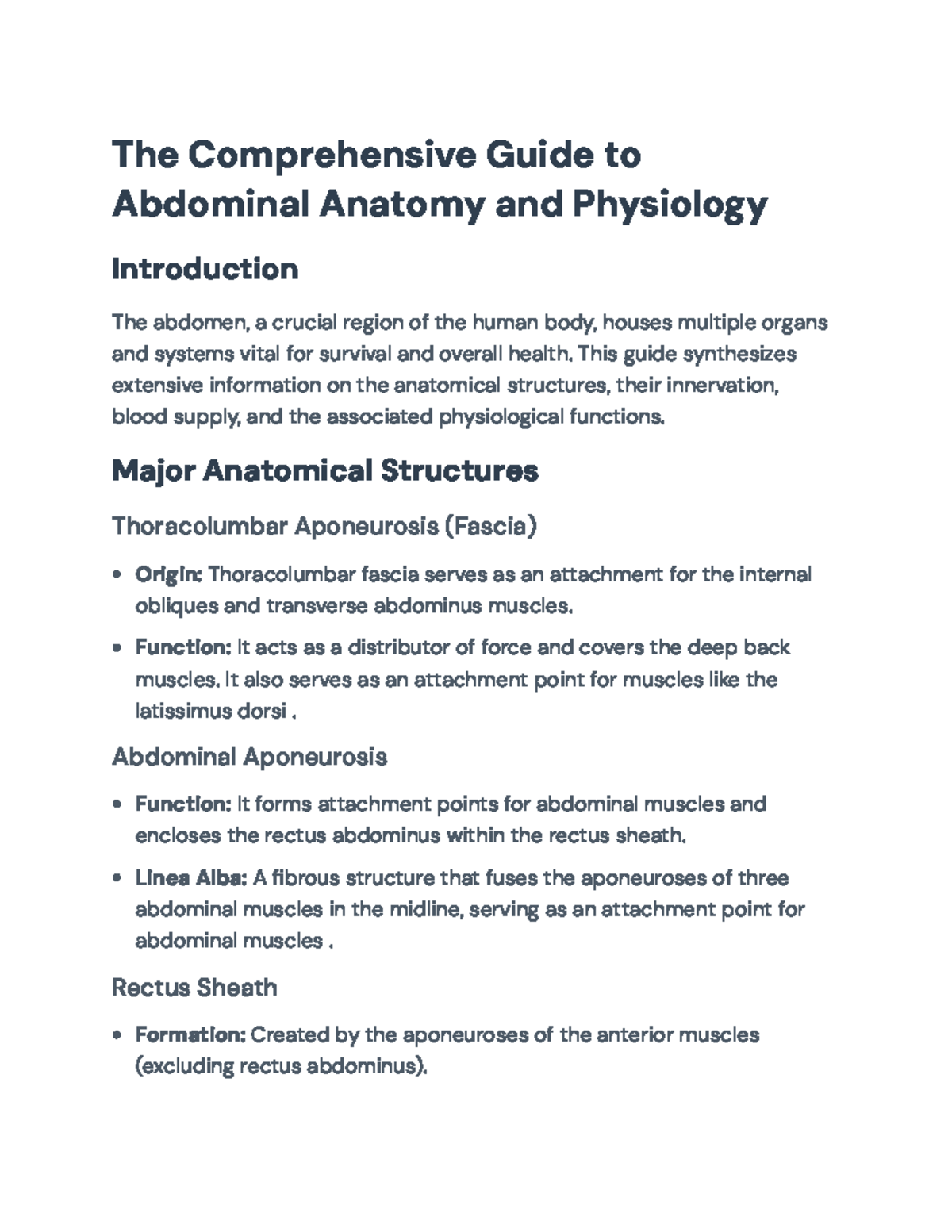 Comprehensive Guide to Abdominal Anatomy and Physiology - The ...
