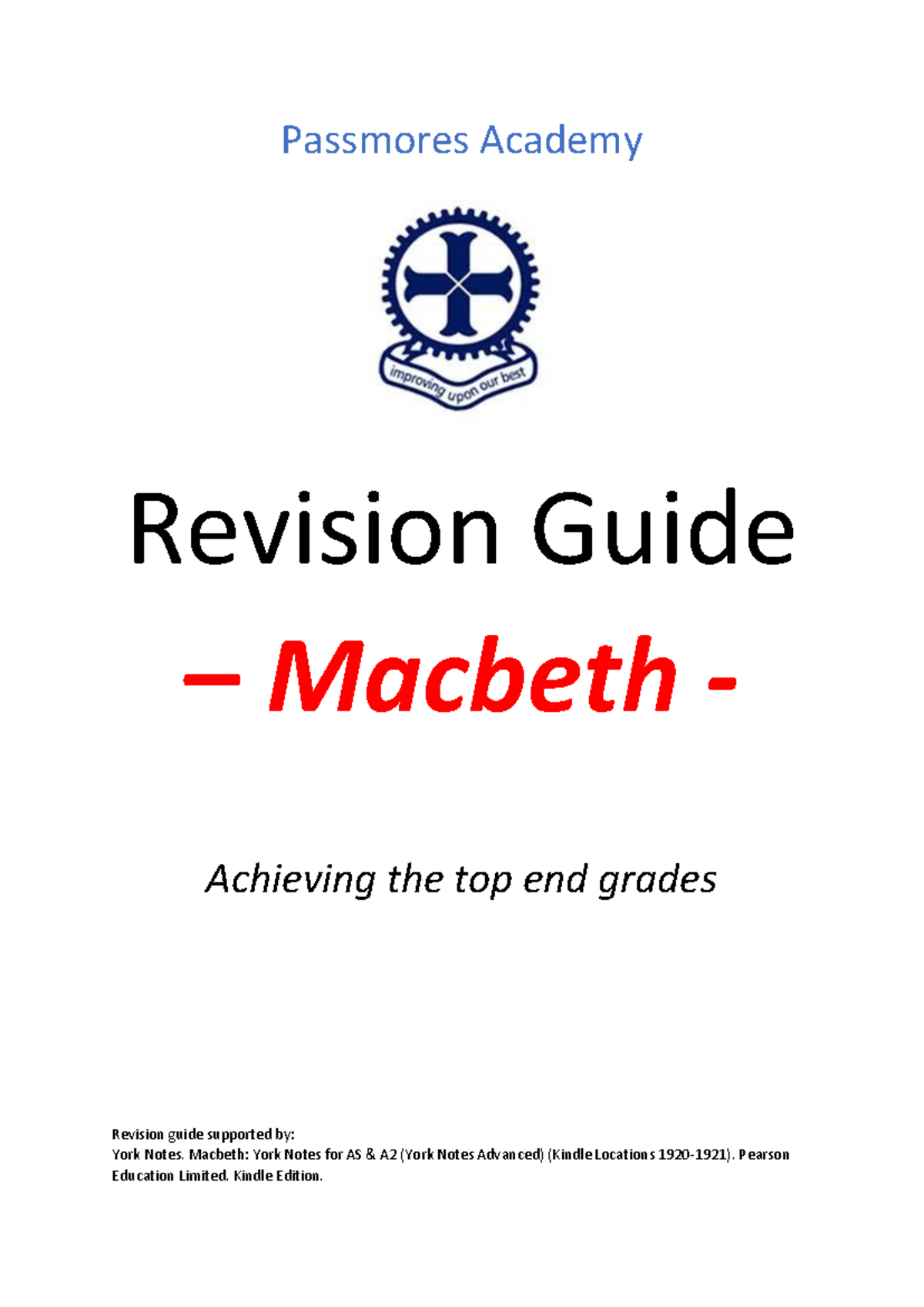 Macbeth Revision Notes: Key Themes and Character Analysis - Studocu