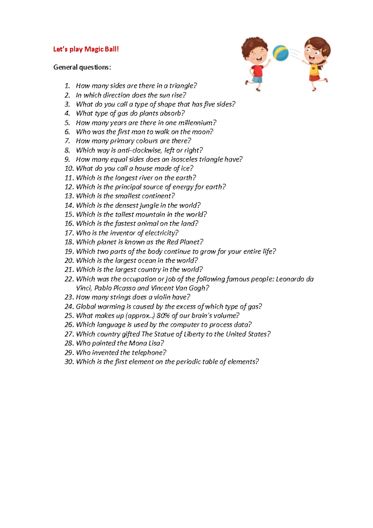 MKML Magic Ball Game: Trivia Questions & Answers Guide - Studocu