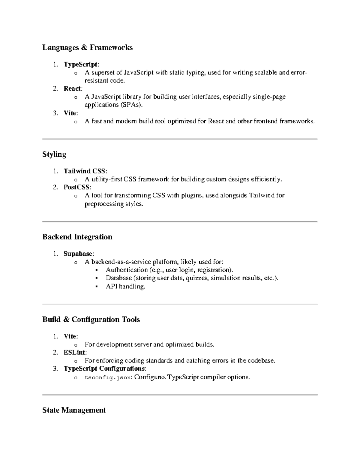 Languages - vvvv - Languages & Frameworks TypeScript: o A superset of ...