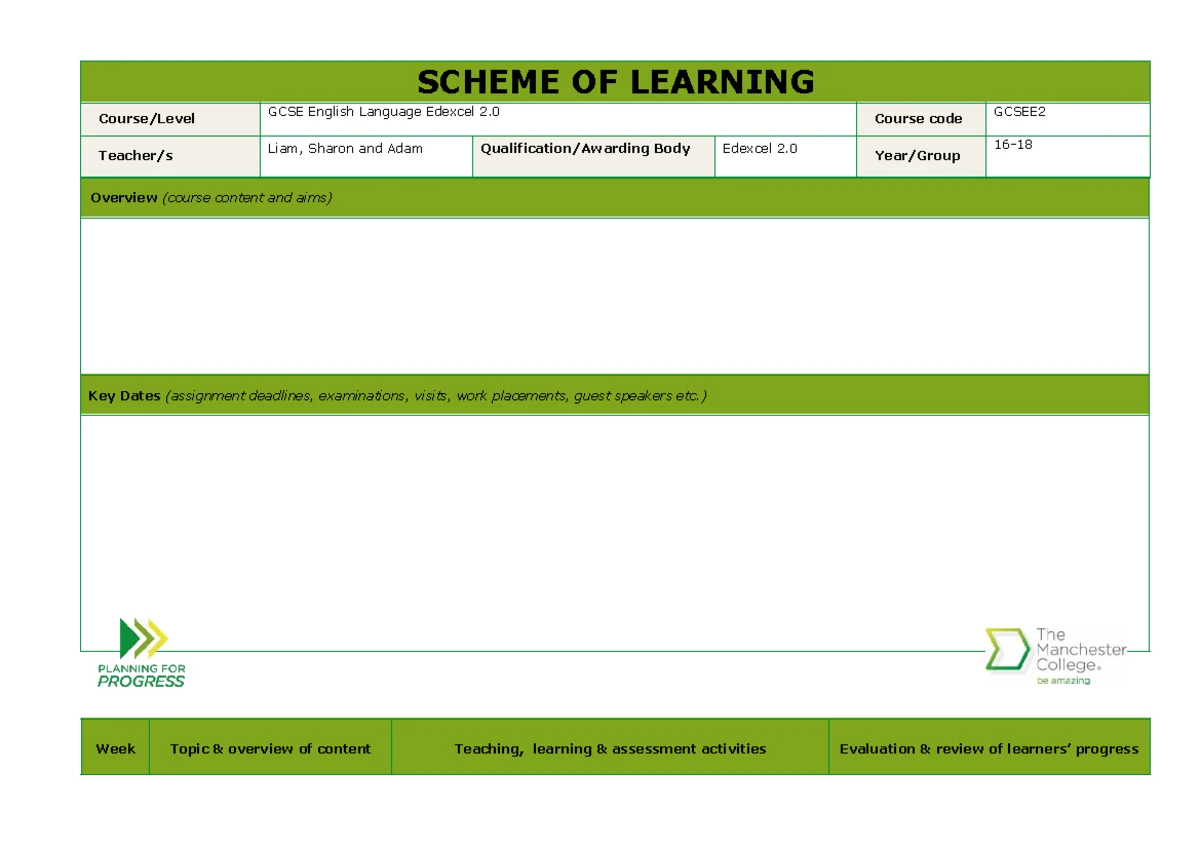 Scheme of Learning Overview for Edexcel 25-26 - Studocu