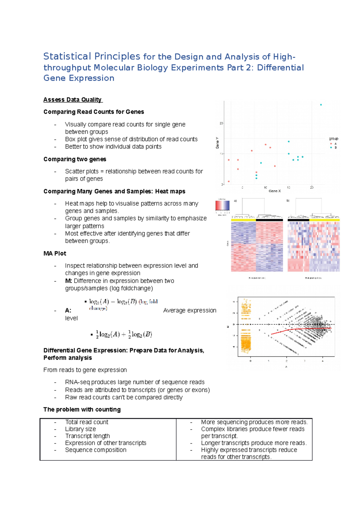 Lecture Statistics 2: Differential Gene Expression Analysis Techniques ...