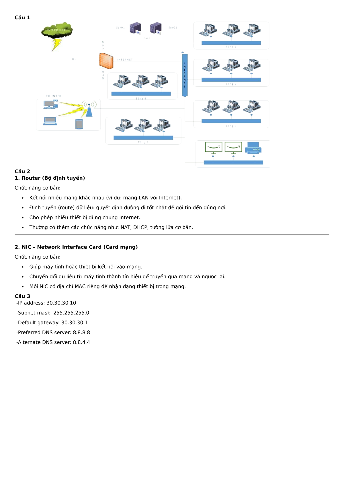 Chức Năng Router và NIC - Tài Liệu Học Tập 121212 - Studocu