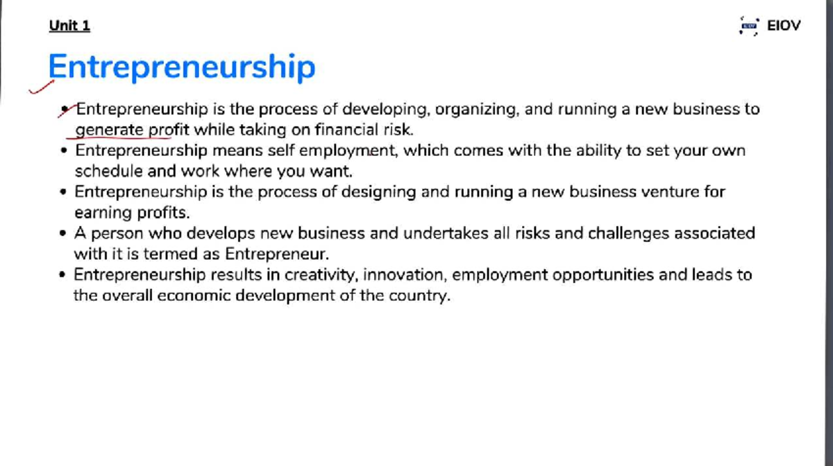 Ed u1 - Entrepreneurship development unit 1 - Entrepreneurship ...