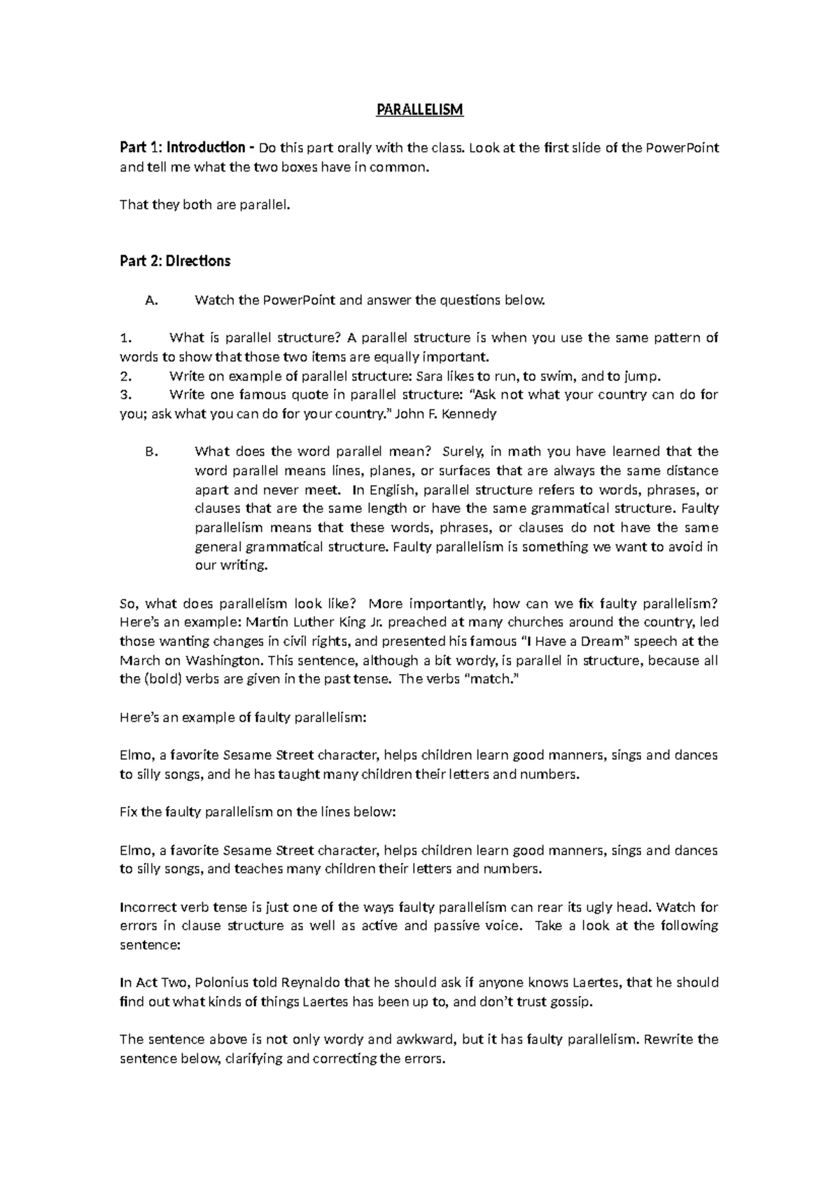 Parallelism Assignment: Understanding Structure & Avoiding Errors - Studocu