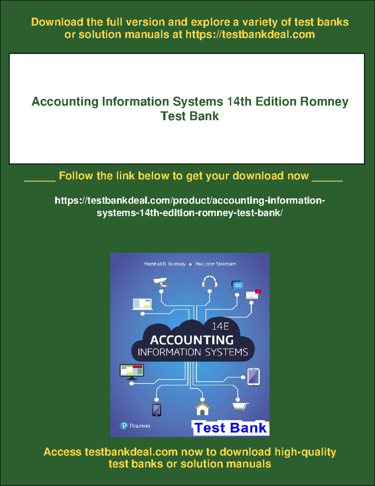 10397 - Accounting information systems 14th edition romney test bank is ...