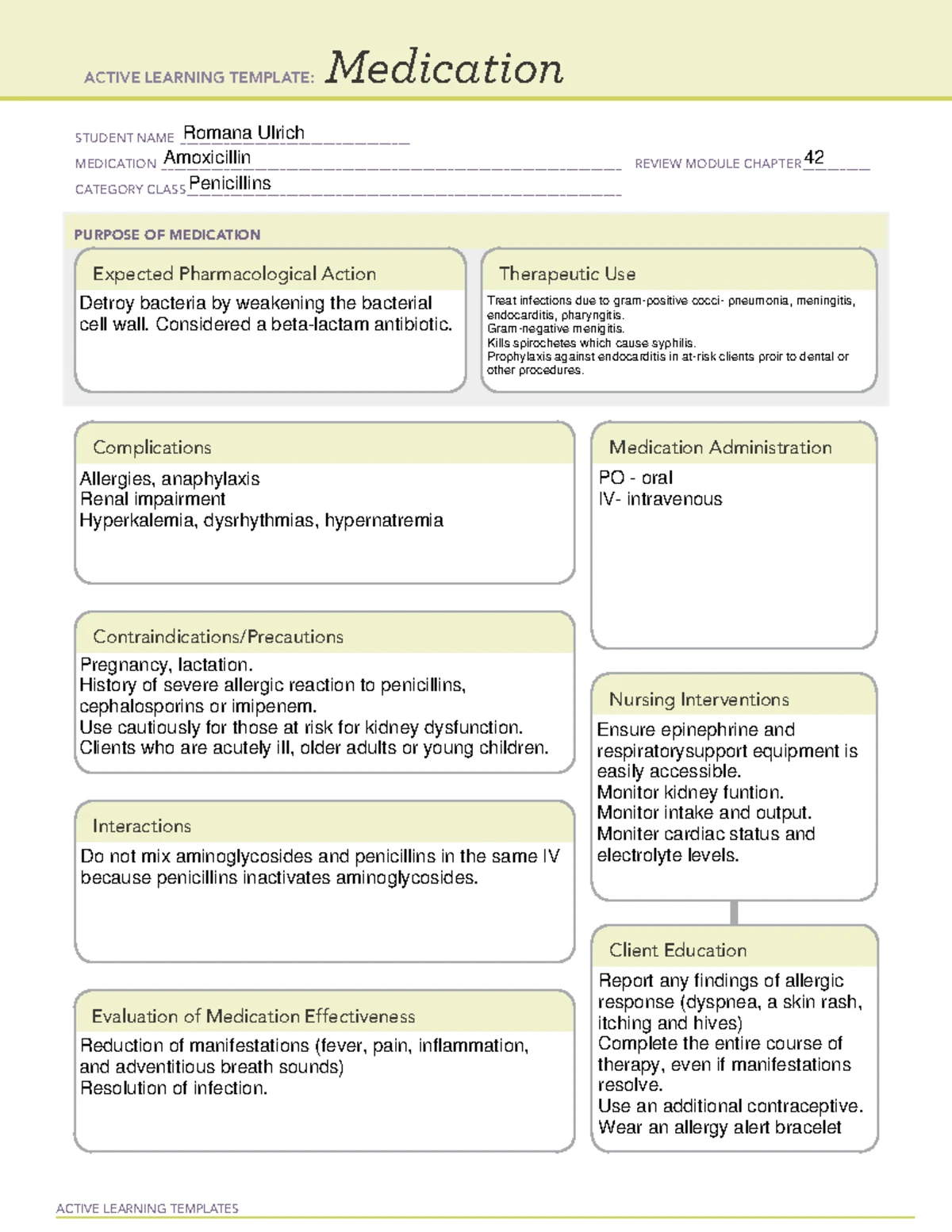 112 Influenza - Active Learning Template for System Disorder - Studocu