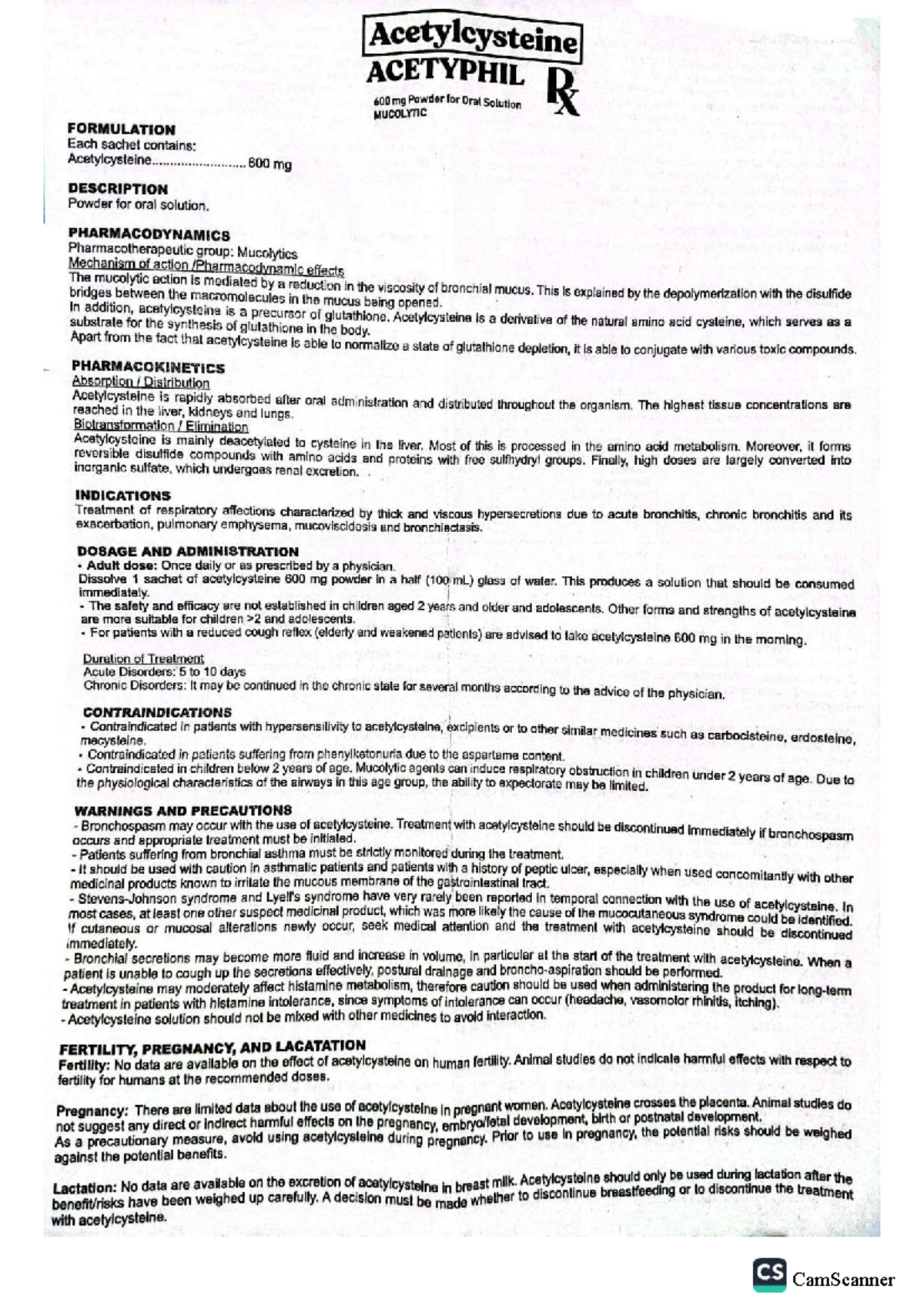 Acetylcysteine 600 mg Oral Solution: Mucolytic Formulation Overview ...