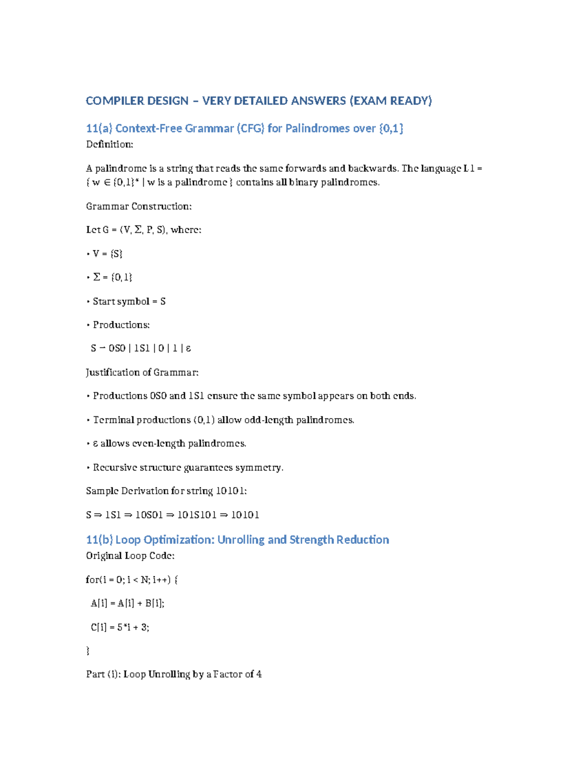 COMPILER DESIGN DETAILED ANSWERS (EXAM READY) - Studocu
