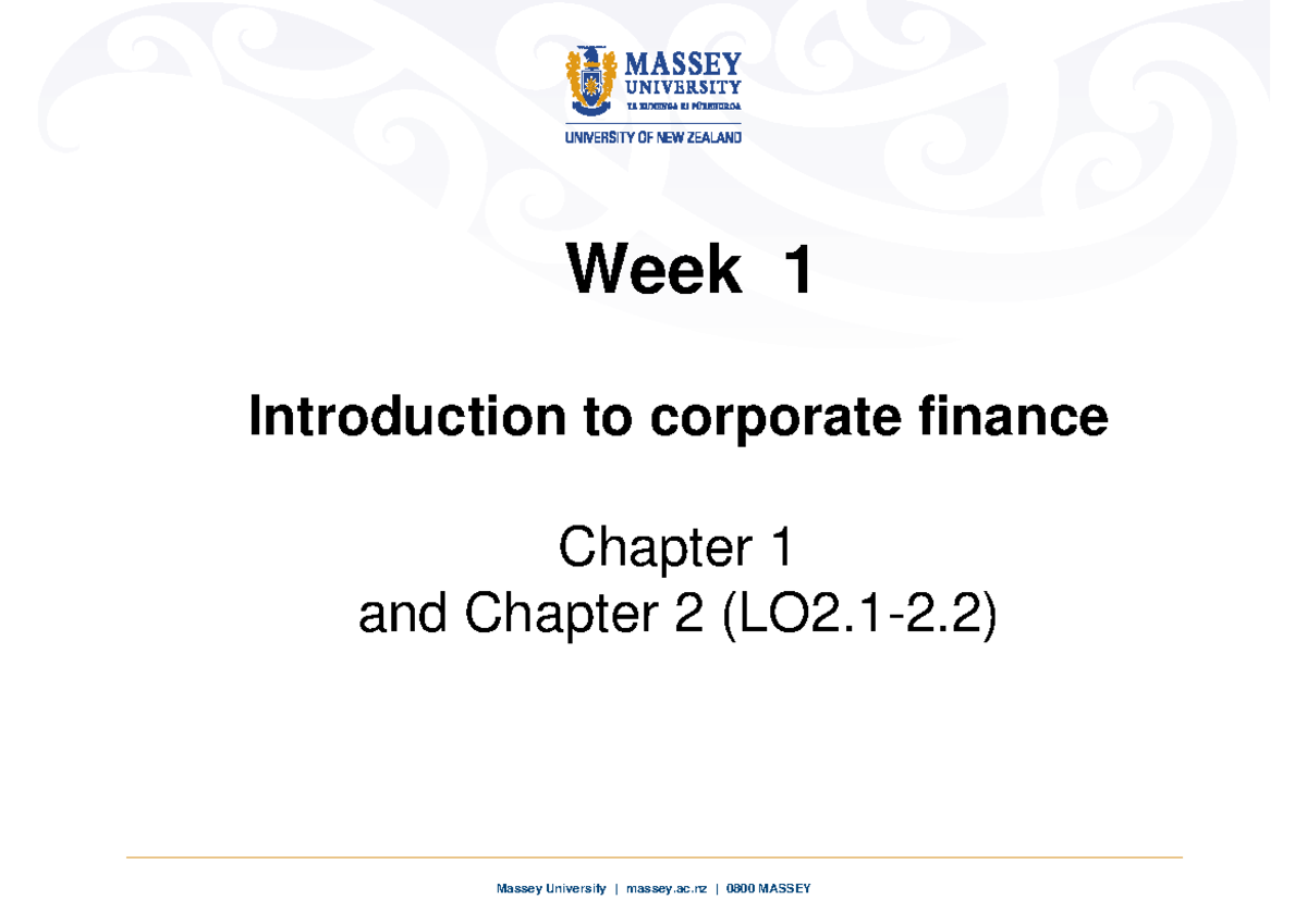 Slides Week 1 - lecture notes - Massey University | massey.ac | 0800 ...