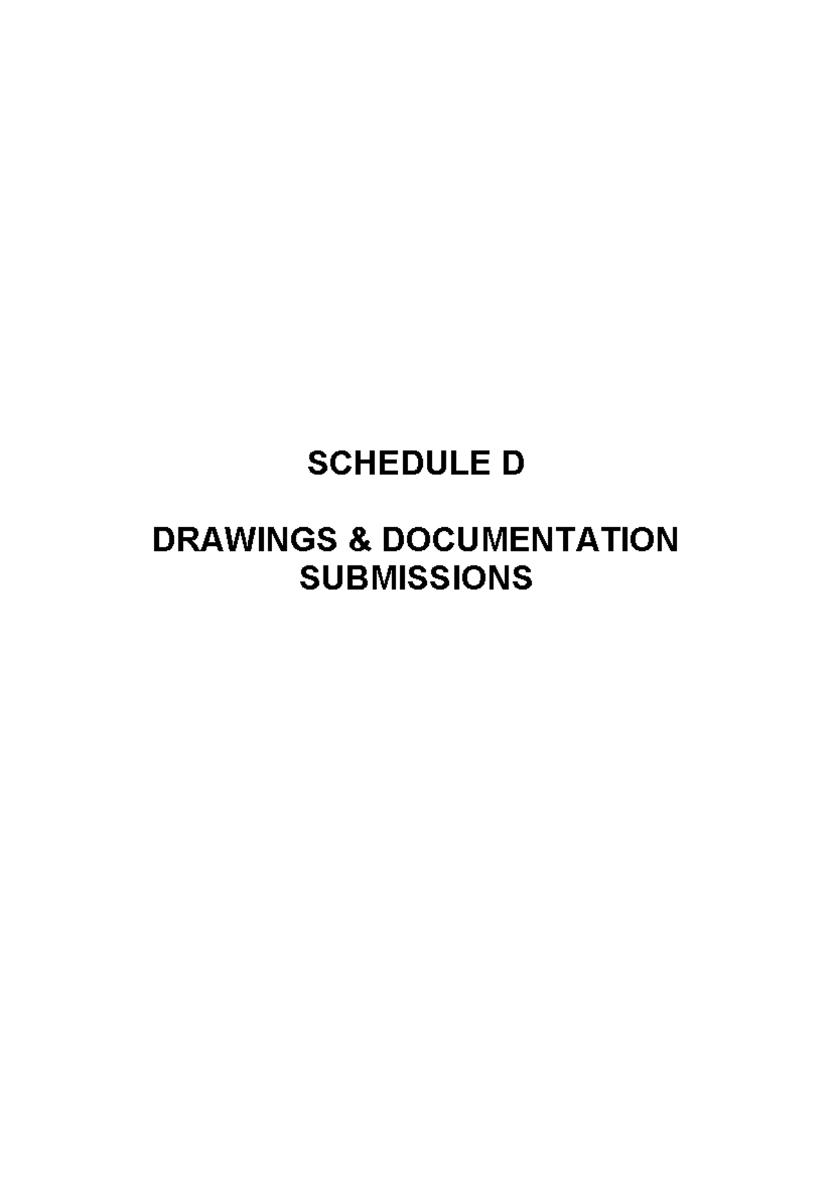Schedule D - Drawings & Documentation Submissions for TNB - Studocu