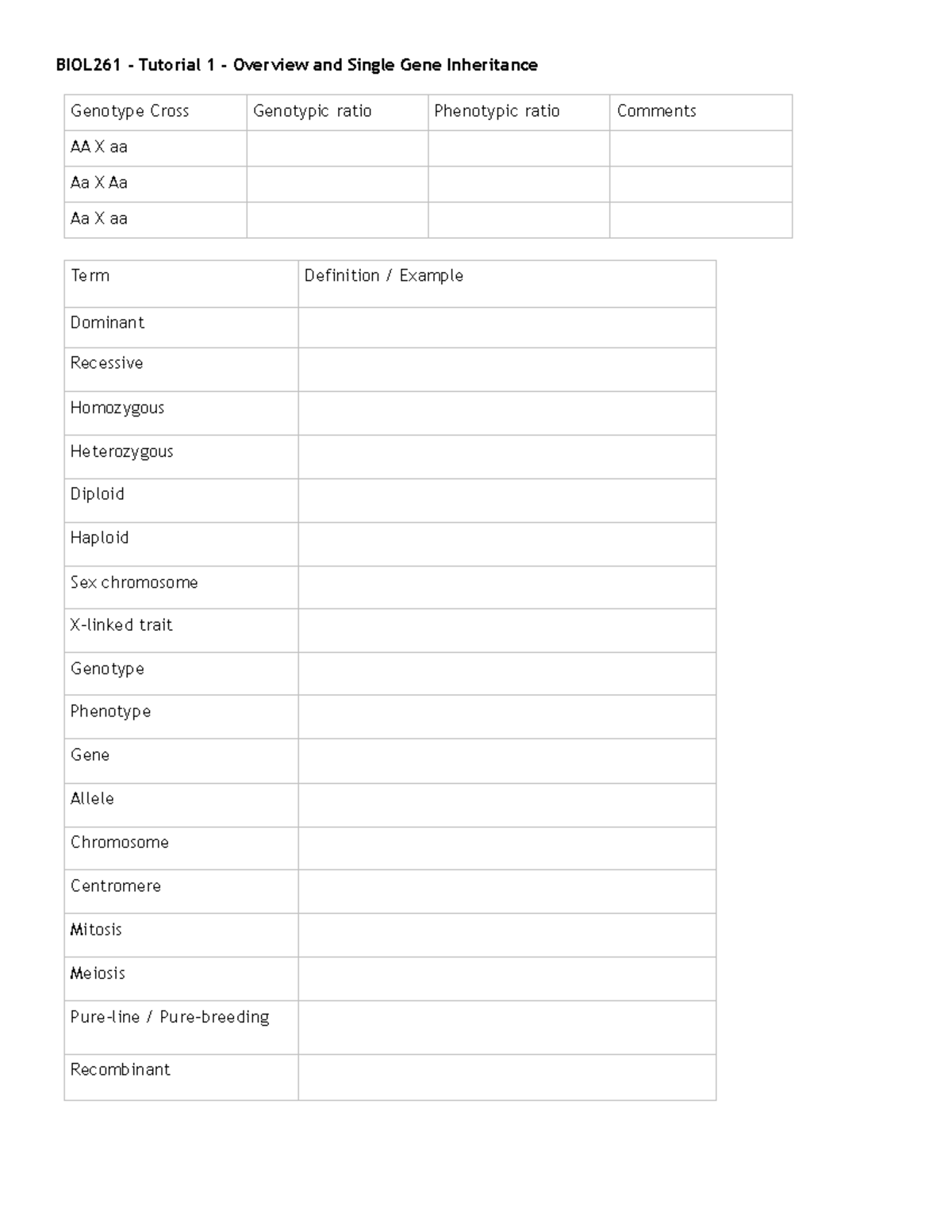 261 - Tutorial 1 Single Gene Inheritance d008be7a2c49d1c805417 ...