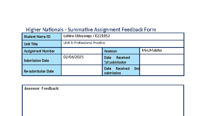 Unit 03: Professional Practice Assignment 2024-2025 - Final Submission ...